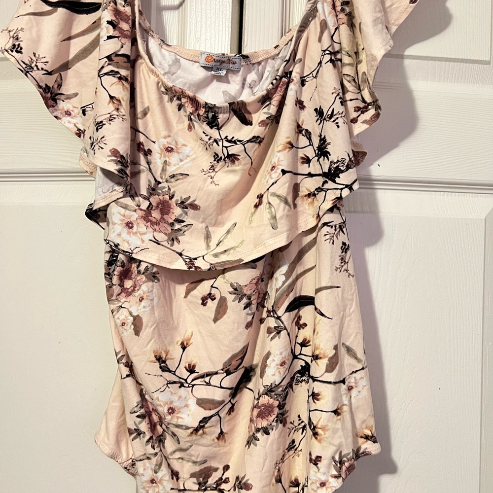 Floral Ruffle Sleeve Top